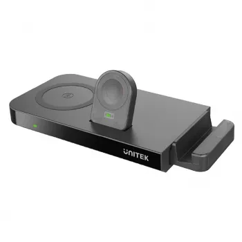 UNITEK MagMighty Combo 5 auscultadores smartphone smartwatch preto USB carregamento sem fios carregamento rápido
