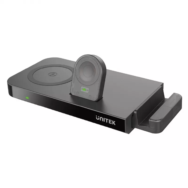 UNITEK MagMighty Combo 5 auscultadores smartphone smartwatch preto USB carregamento sem fios carregamento rápido