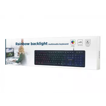 TECLADO MULTIMÉDIA USB ENG/PRETO KB-UML-02 GEMBIRD