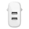 Belkin BOOST CHARGE - Fonte de alimentação - 24 Watt - QC 3.0 - 2 portas de saída (USB) - branco (WCB002VFWH)