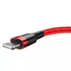 Cabo USB Lightning Baseus Cafule 2,4A 1m (preto + vermelho)
