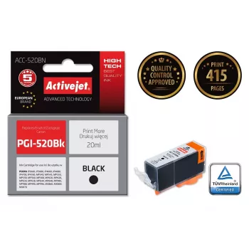 Activejet ACC-520BN tinta, substitui Canon PGI-520BK, Supreme, 20 ml, preto