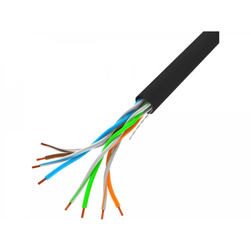 Cabo de rede LANBERG U/UTP Cat5e LCU5-10CC-0305-BK 305 m, 24 AWG CCA, 5 mm, bainha PVC, preto