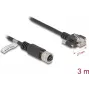 Cabo de rede DeLOCK M12 D-codificado 4 pinos conector fêmea para RJ45 macho Cat.5e 3 m preto