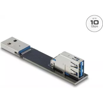 Adaptador USB DELOCK 67421 — USB Type-A para Type-A, preto