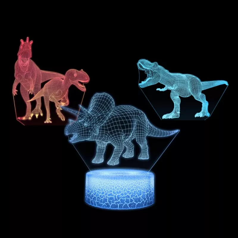 Lâmpada LED de mesa MANTA SNL117RGB decoração de luz 3D dinossauro RGB