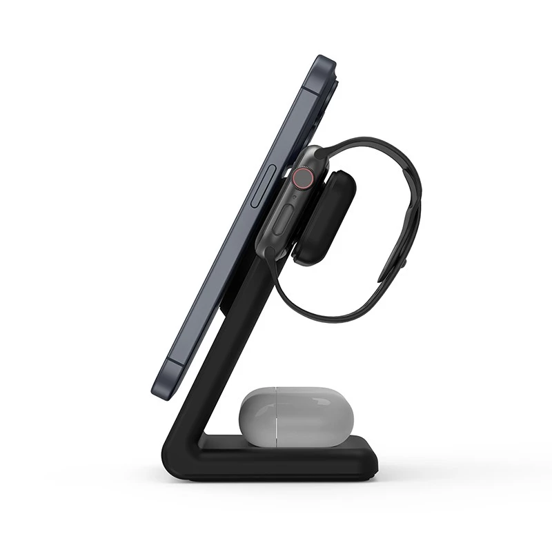 Carregador de interior Crong CRG-MSPS-BLK para smartwatch preto Lightning USB sem fios