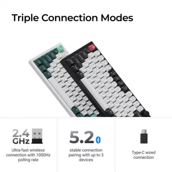 Teclado mecânico Keychron Q6 HE QMK com estabilizadores magnéticos Gateron Double‑Rail
