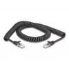 Cabo espiral RJ45 DeLOCK, macho – macho, Cat.5e, 2 m, preto