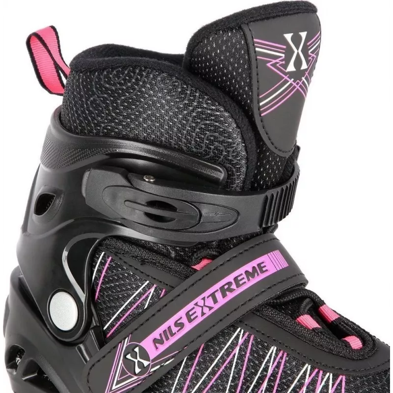 Patins 2IN1 Nils Extreme NH11912 A PRETO/ROSA TAM. S (31-34) com patins de hóquei substituíveis