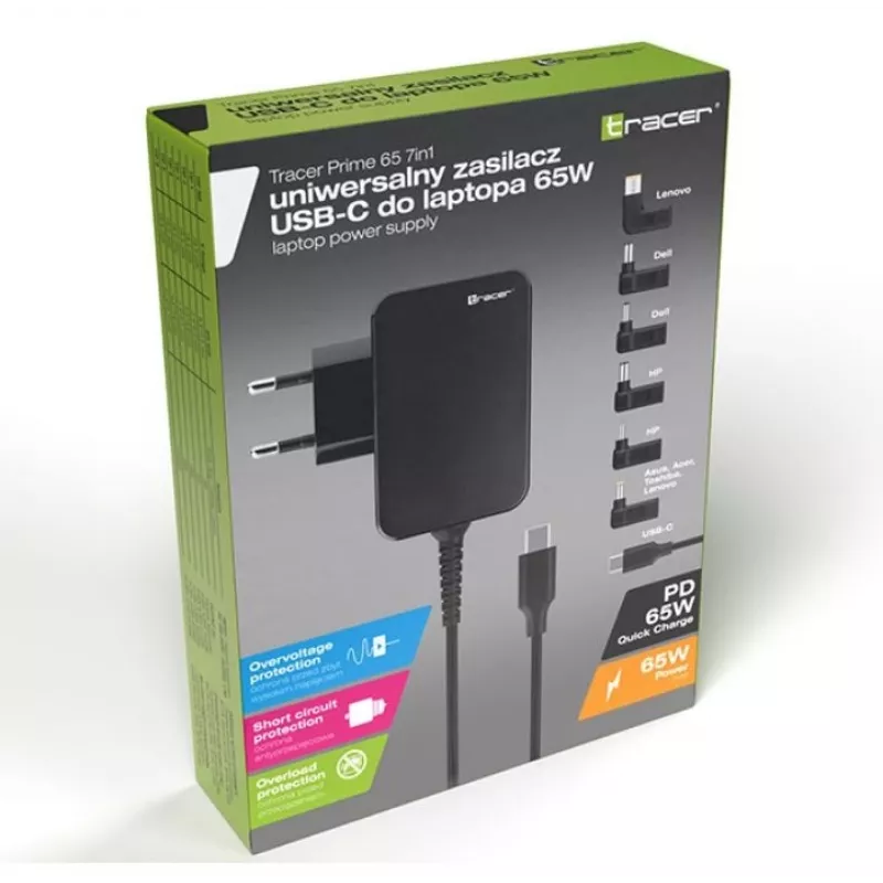 Fonte de alimentação para portátil Prime 65W universal 7w1