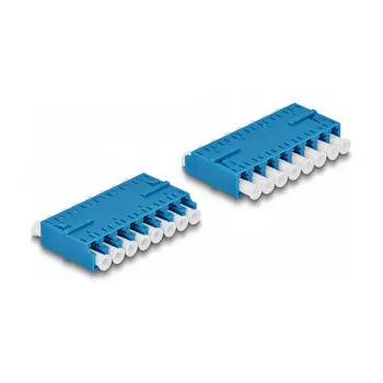 Acoplador de fibra ótica HD LC Octuplex fêmea para LC Octuplex fêmea DeLOCK azul