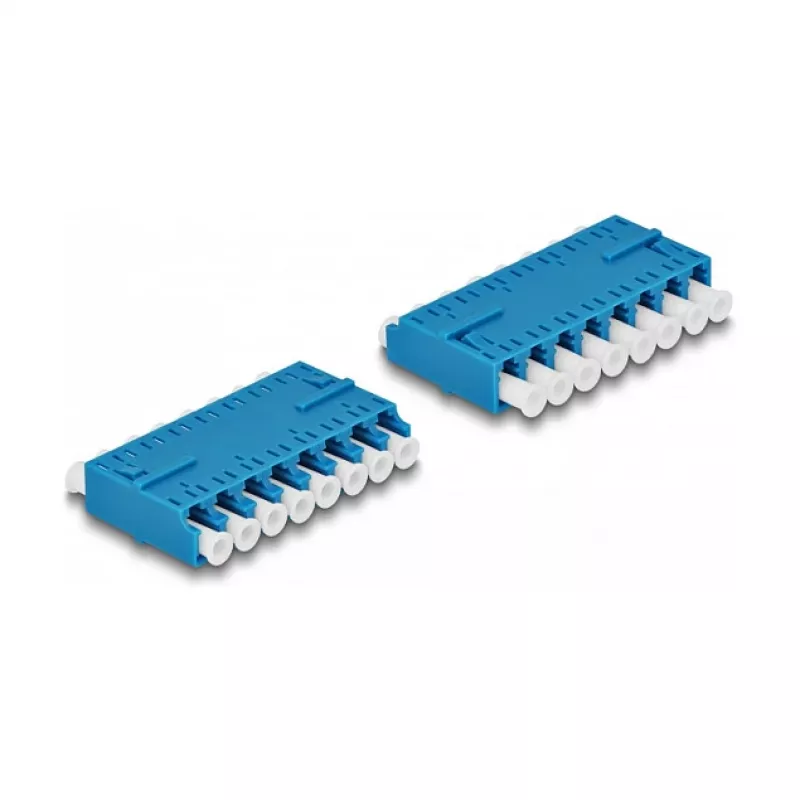 Acoplador de fibra ótica HD LC Octuplex fêmea para LC Octuplex fêmea DeLOCK azul