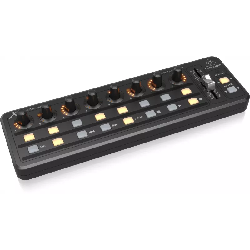 Teclado MIDI USB Behringer X-TOUCH MINI tipo de controlo botões rotativos sliders