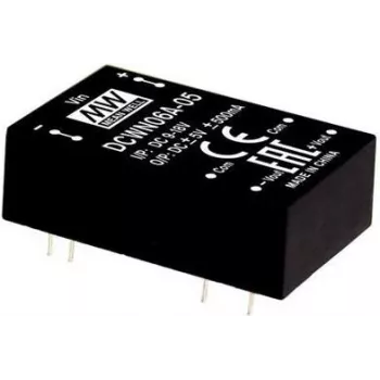 Fonte de alimentação/conversor Mean Well DCWN06C-15, 6 W, entrada 36–72 V, saída 15 V