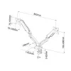 Suporte de mesa com mola a gás para 2 LEDs / LCDs 13-27 polegadas L-13GD