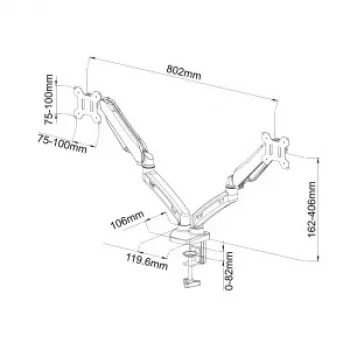 Suporte de mesa com mola a gás para 2 LEDs / LCDs 13-27 polegadas L-13GD