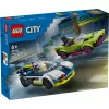 Conjunto de brincar LEGO City 60415 Carro de polícia e perseguição de muscle car — 213 peças, 2 minifiguras, idade 6+