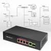 Switch Ethernet PoE QOLTEC 52296 — 4 portas RJ45 PoE, 1 uplink RJ45