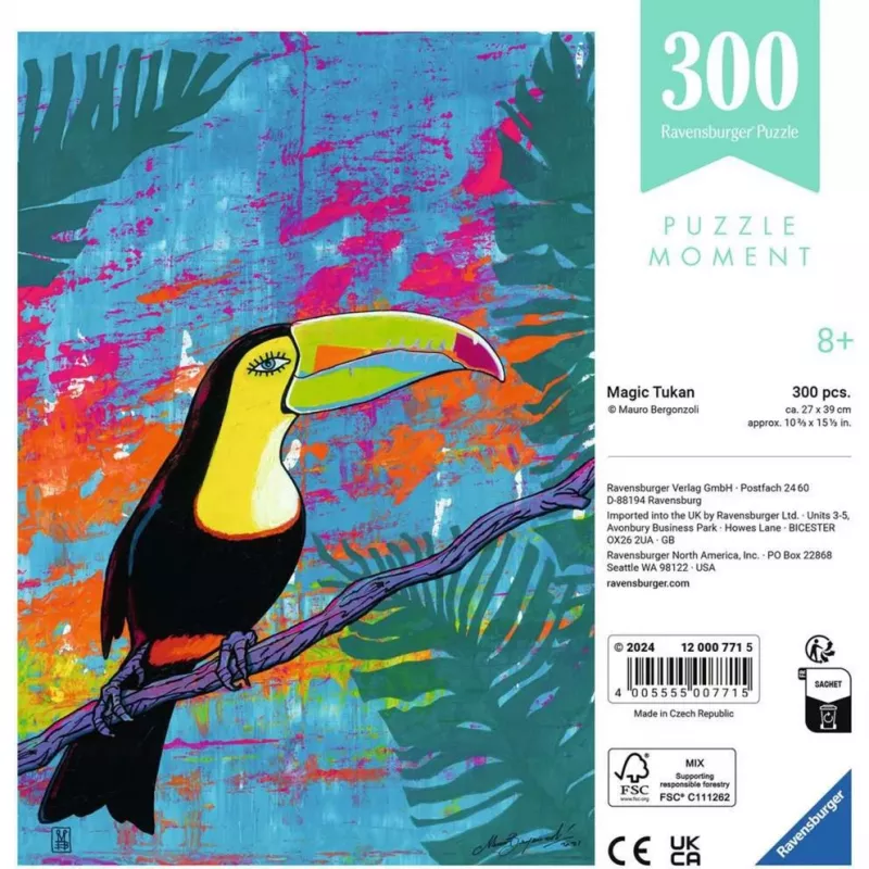 Puzzle Moment Ravensburger — Magic Toucan, 300 peças, Adultos/Avançados