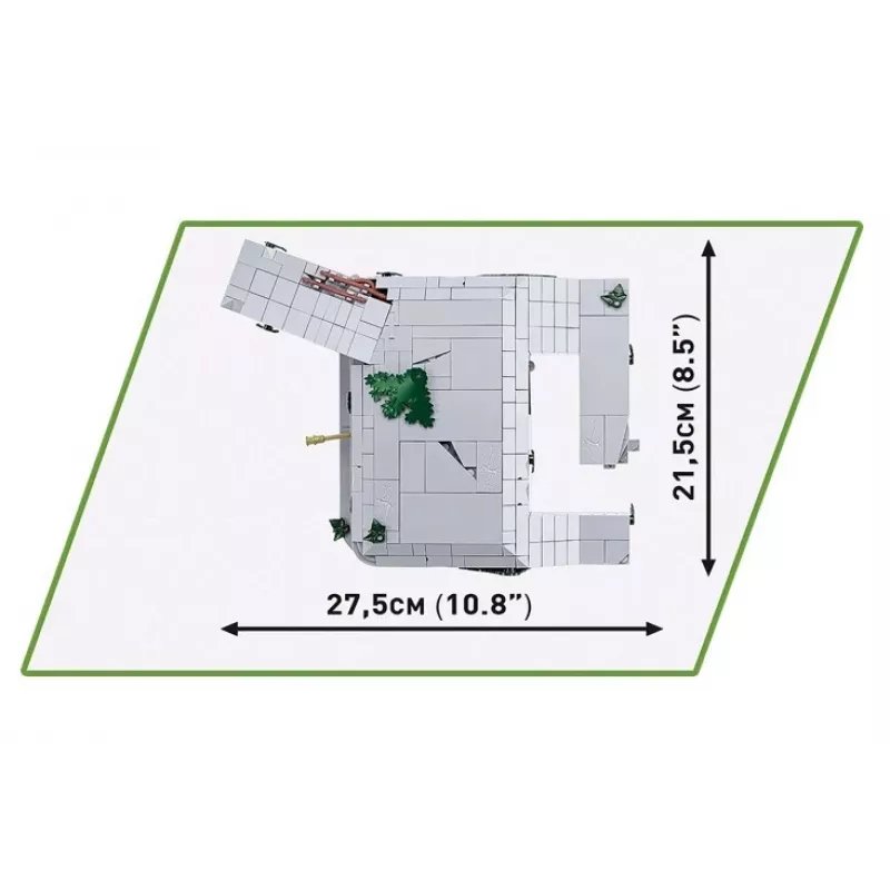 Conjunto de construção Cobi Deutscher Bunker Regelbau 667/642 Modelo COBI-3136 – conjunto de peças detalhado