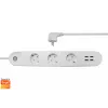 Régua de tomadas inteligente Denver SHP-300U 3 tomadas AC tipo E 4 branco