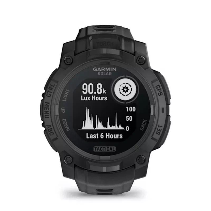Smartwatch GARMIN Instinct 3 45mm Solar Tactical Edition preto — 45 mm, função de carregamento solar, GPS, medidor de frequência cardíaca