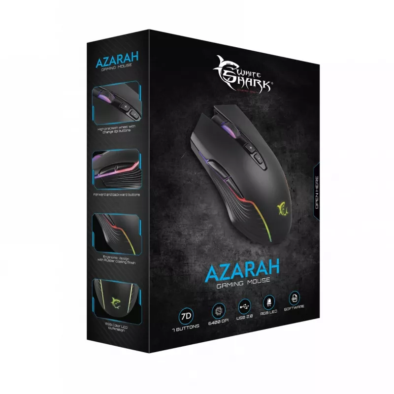 Rato gaming White Shark GM-5003 Azarah preto