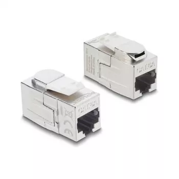 Acoplador Keystone DELOCK conector fêmea RJ45 para conector fêmea RJ45 — conector de rede inline (modelo 90796)