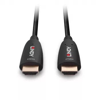Cabo HDMI híbrido de fibra ótica Lindy 10m 8K60, 10 m, HDMI tipo A (standard), HDMI tipo A (standard), 48 Gbit/s, preto