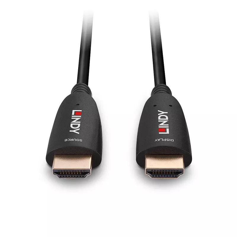 Cabo HDMI híbrido de fibra ótica Lindy 10m 8K60, 10 m, HDMI tipo A (standard), HDMI tipo A (standard), 48 Gbit/s, preto