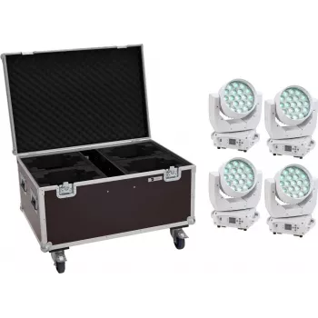 Moving-Head-Washlight EUROLITE TMH-X4 4× LED com mala com rodas