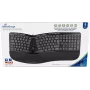Teclado multimédia ergonómico MediaRange 124 teclas roda de scroll preto (MROS120)