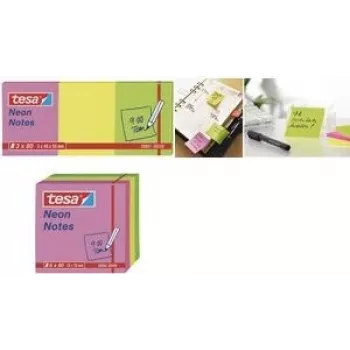 Bloco de notas adesivas TESA 56004 quadrado multicolor