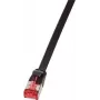 LogiLink SlimLine - cabo patch - RJ-45 (M) para RJ-45 (M) - 1 m - U/FTP, PiMF - CAT 6a - moldado, sem patilha, plano - preto