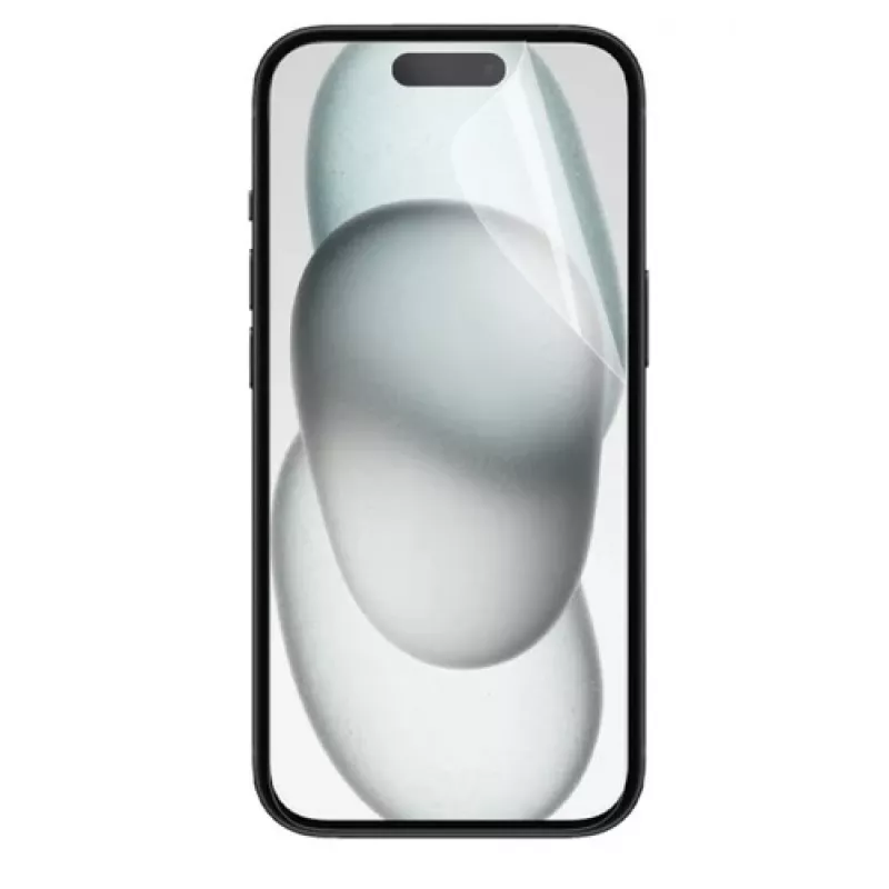 Película de proteção de ecrã transparente Mobilis 036310 para iPhone 15 Pro – resistente a riscos, resistente a choques