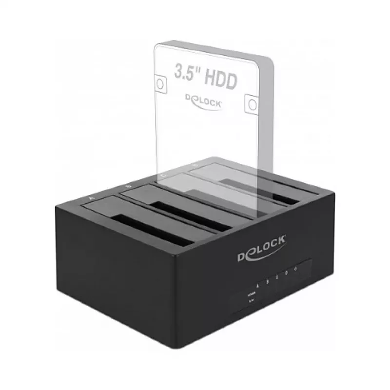 Docking station DeLOCK USB Type-C para 4 x SATA HDD / SSD - Docking station HDD compartimentos: 4 - 2.5 / 3.5 partilhados (6,4 cm/8,9 cm partilhados)
