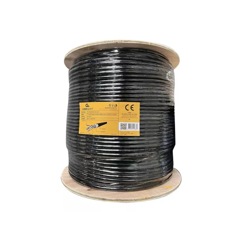 Cabo de rede Gembird FPC-6004GE-SO-OUT 305 m Cat6 F/UTP preto