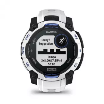 Smartwatch GARMIN Instinct 2 45 mm, MIP 0,9 polegadas (176×176), GPS, solar, bracelete de silicone azul/branco