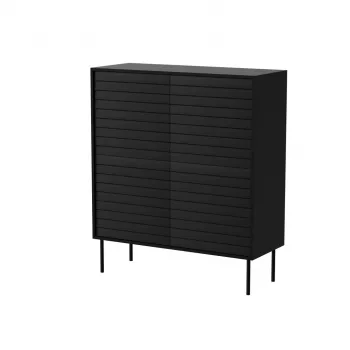 Cómoda cama meble CORTINA 102x40x118 cm, preto, corpo em aglomerado, 16 mm, porta 18 mm