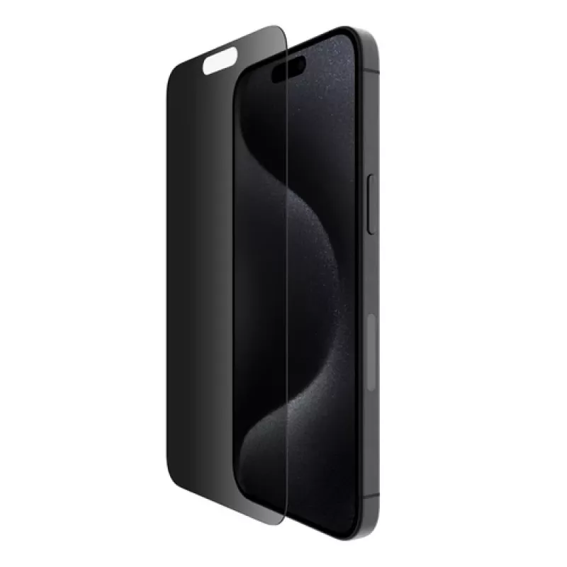 Belkin ScreenForce Pro - proteção de ecrã para telemóvel - 2,5D - vidro - com filtro de privacidade - vidro - para Apple iPhone 15 Pro Max (OVA150ZZ)