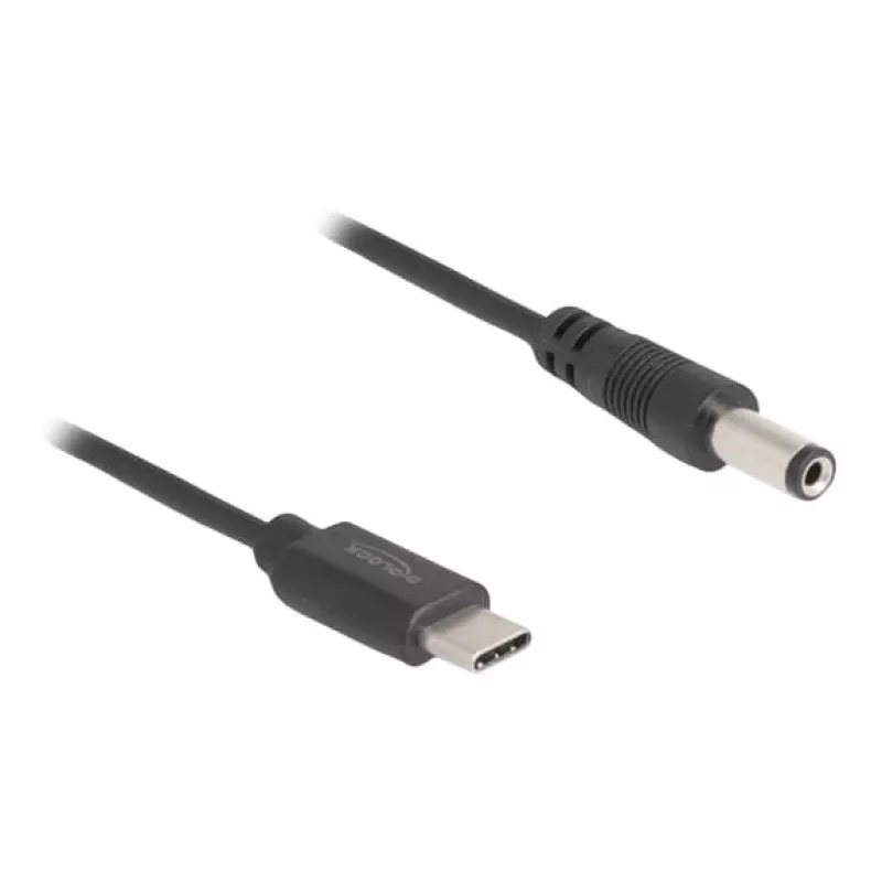 Cabo de alimentação USB Type-C DeLOCK 1 m 5,5 x 2,1 mm ficha macho 5 V 1,5 A