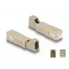 Acoplador híbrido de fibra ótica DeLOCK SC Simplex macho para LC Simplex fêmea bege