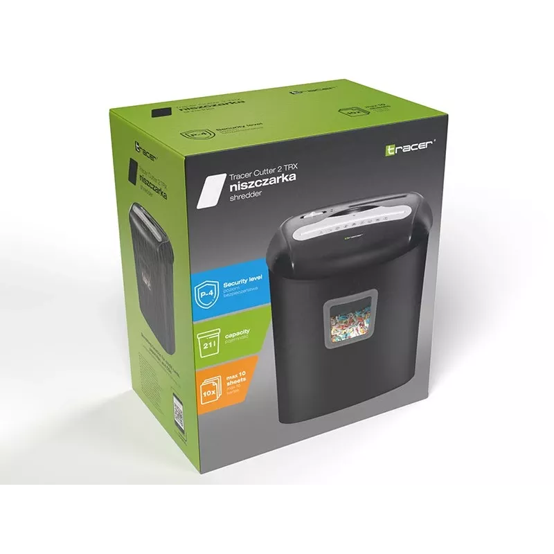Destruidora de papel Tracer Cutter 2 TRX, preta