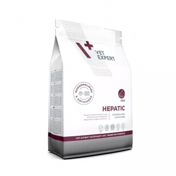 Alimento seco para cães VETEXPERT Veterinary Diet Hepatic 2 kg — apoio terapêutico ao fígado, 17,5 % proteína, 11,5 % gordura