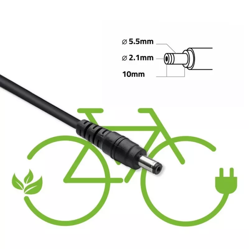Carregador para e-bike QOLTEC 50332 — saída 36V/42V, 2A, ficha 5,5×2,1 mm