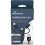Cabo USB MediaRange MRCS246 — 1 m, USB A para USB-C / Micro USB-A / Lightning, USB 2.0, preto