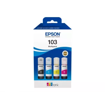 Conjunto de tinteiros Epson EcoTank 103 — conjunto original de 4 cores (preto, ciano, magenta, amarelo), preto 4500 pág., cor 7500 pág.
