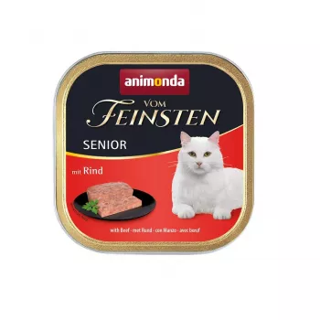 Alimento húmido para gatos animonda Vom Feinsten Senior Vaca 100 g cuvete — 10% proteína, 4% gordura, 82% humidade