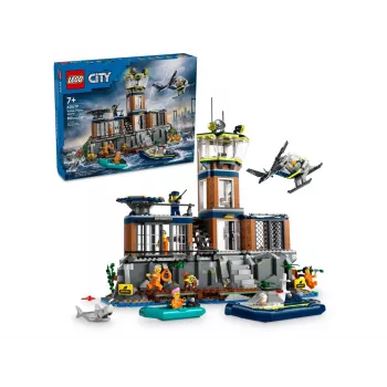 LEGO City conjunto de construção Esquadra de Polícia Ilha Prisão 60419 — 980 peças, 7 minifiguras, 370×400×160 mm